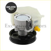 Power steering pump for ford falcon ba bf fg xr6 with silver and black body and translucent reservoir with yellow cap