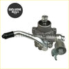 Silver metallic power steering gear box with black rubber boot and chrome bolts for Infiniti FX35 and FX45