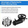Black and silver power steering pump with pulley wheel on top for toyota echo and scion 2000-2005 models