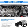 Silver and black power steering pump with pulley featuring cylindrical reservoir and gear housing for toyota echo 2000-2005