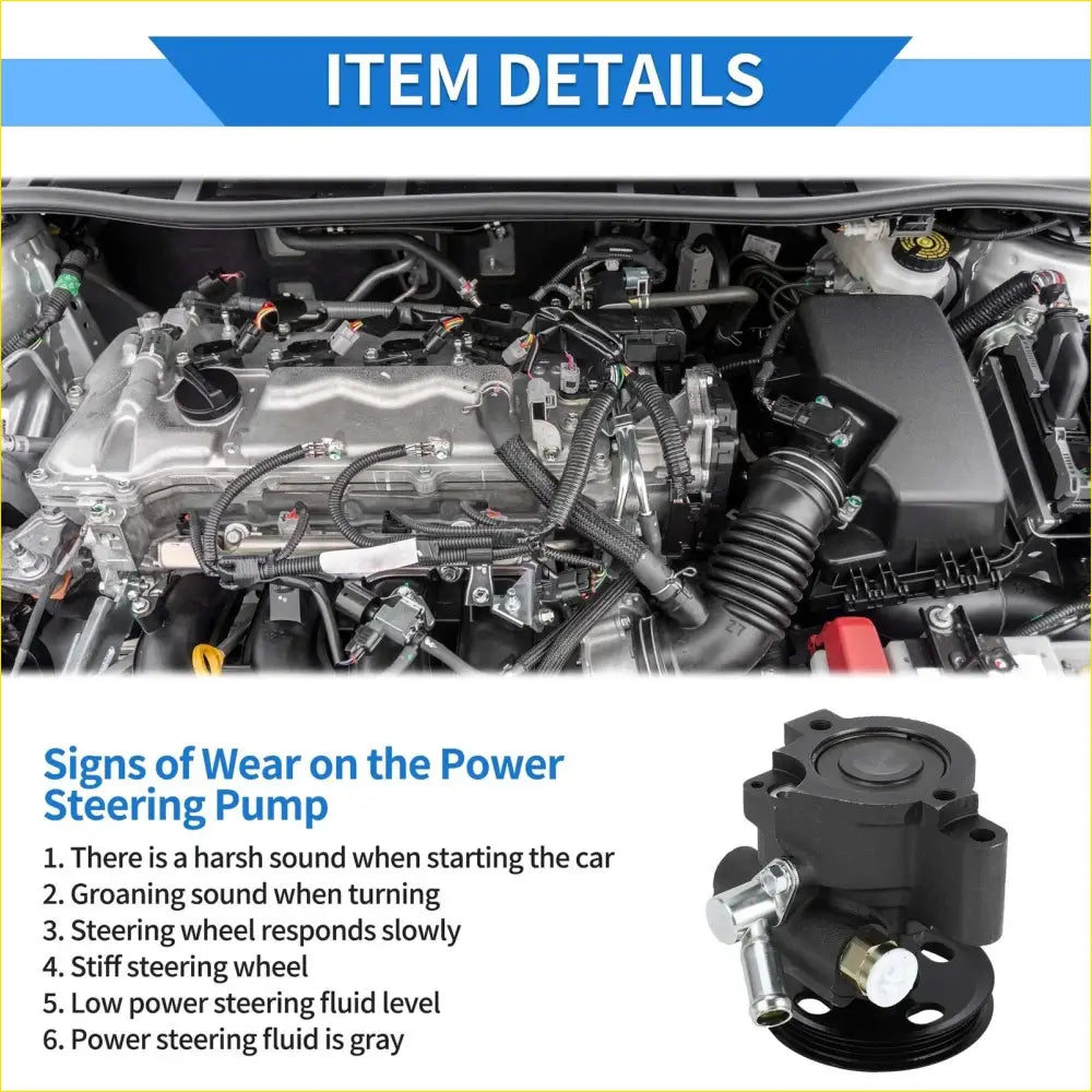 Power Steering Pump with Pulley for Toyota RAV4 (1998-2000)