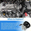 Black and silver power steering pump with ribbed pulley for Toyota Sequoia Tundra 2001-2023 shown from back side