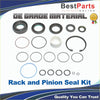 Black and white rubber seals rings and metal retaining ring in power steering rack and pinion seal kit for ford f150 2009 2010