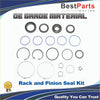 Black blue and silver rubber seals and metal retaining rings for power steering rack and pinion kit for 2wd chevy silverado