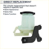 Translucent light green plastic power steering reservoir with black rubber cap and bracket for toyota highlander 2001-2008