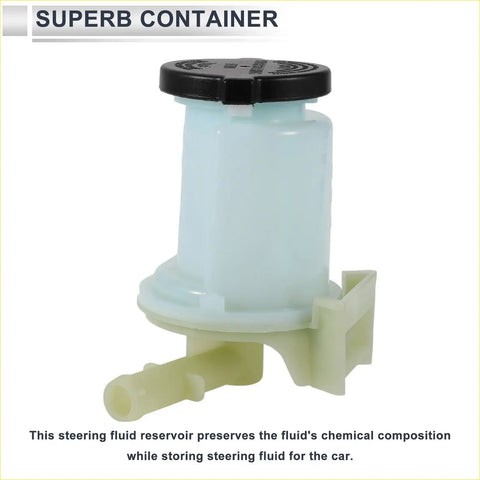 Power steering reservoir for toyota rav4 2001-2005 translucent light blue plastic with black cap and beige bracket