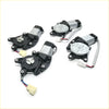 Black and silver power window regulator motor for Mitsubishi Colt 1991-1995 with plastic housing and metal gears shown from back