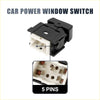 Black plastic power window switch for Toyota with white 5-pin connector shown from the back side