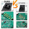 Back side of black plastic power window switch for toyota hilux 2004-2009 with copper pins on green circuit board