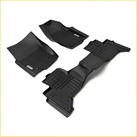 Black rubber deep dish floor liners with textured grip for premium 2024+ toyota landcruiser prado j250