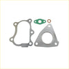 Premium turbo charger gasket kit showing silver metallic engine gaskets with green rubber seal and copper washer for nissan navara d22 zd30 3.0l