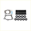 Black anodized engine head bolts and nuts with metallic gaskets and blue o-ring in premium turbo installation kit for mazda 6 2.3l petrol