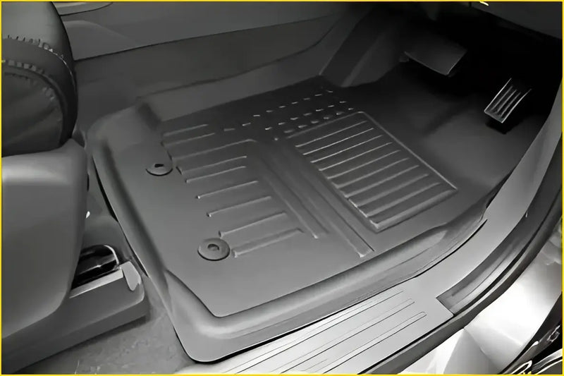 Black rubber premium volkswagen amarok deep dish all-weather floor liner with ribbed texture and reinforced edges