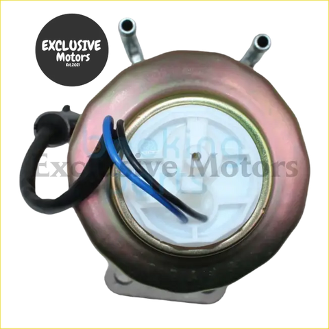 Prime pump for mitsubishi canter 1993-2004 with copper color white plastic center and black blue wiring shown from back