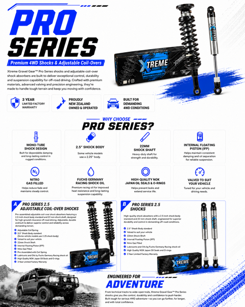XGG Pro Series 2.5 Nitro Performance Lift Kit - Ford Ranger Next Gen