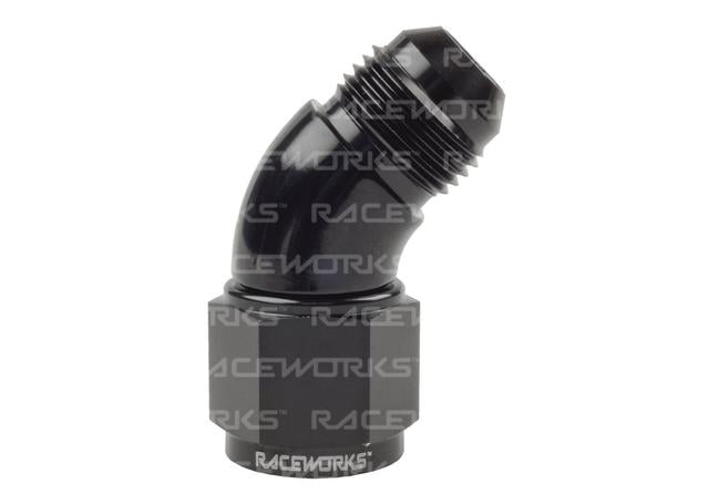 Raceworks Female To Male Swivel Elbow An-8 45 Deg