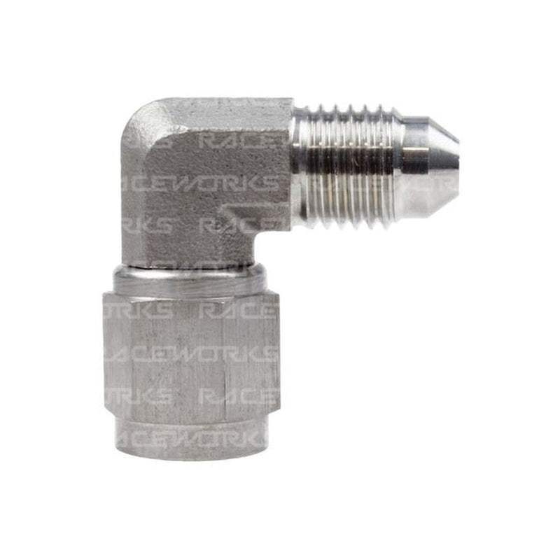 Raceworks Female To Male Swivel Elbow An-4 90 Deg