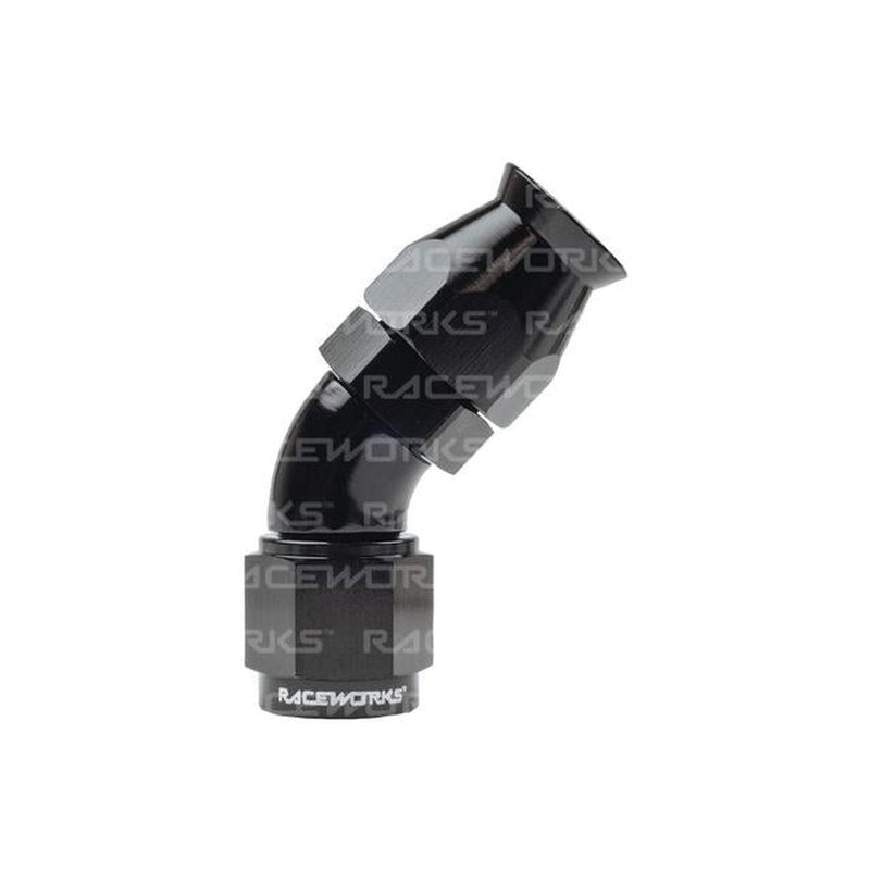 Raceworks Teflon Hose Fitting An-8 45 Deg