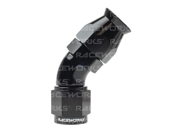 Raceworks Teflon Hose Fitting An-3 45 Deg