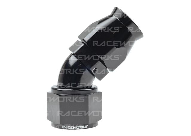 Raceworks Teflon Hose Fitting An-12 45 Deg