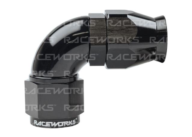 Raceworks Teflon Hose Fitting An-8 90 Deg
