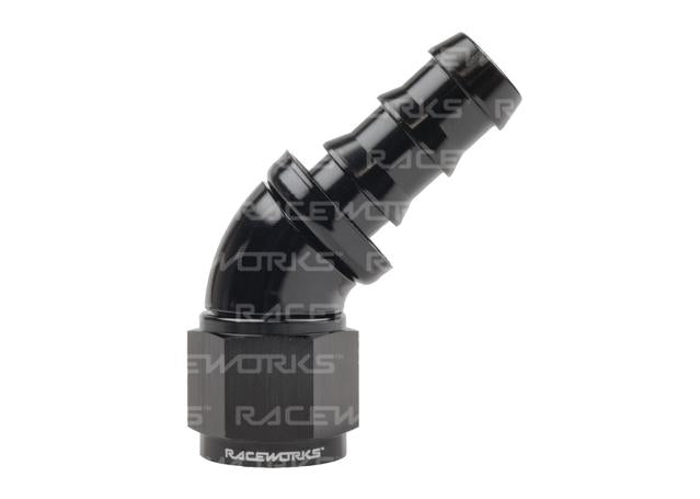 Raceworks Push Lok Hose Fitting An-10 45 Deg
