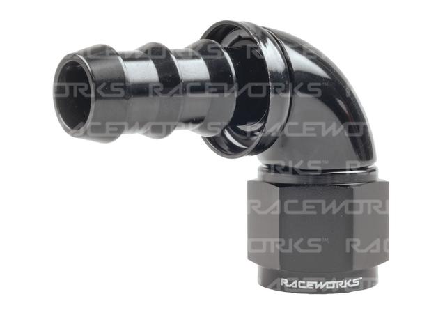 Raceworks Push Lok Hose Fitting An-10 90 Deg