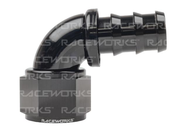 Raceworks Push Lok Hose Fitting An-12 90 Deg