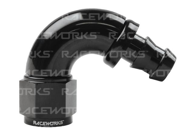 Raceworks Push Lok Hose Fitting An-8 120 Deg