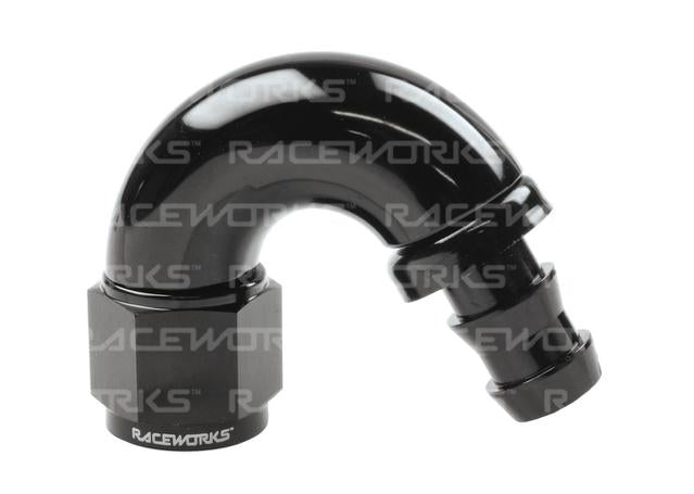 Raceworks Push Lok Hose Fitting An-8 150 Deg