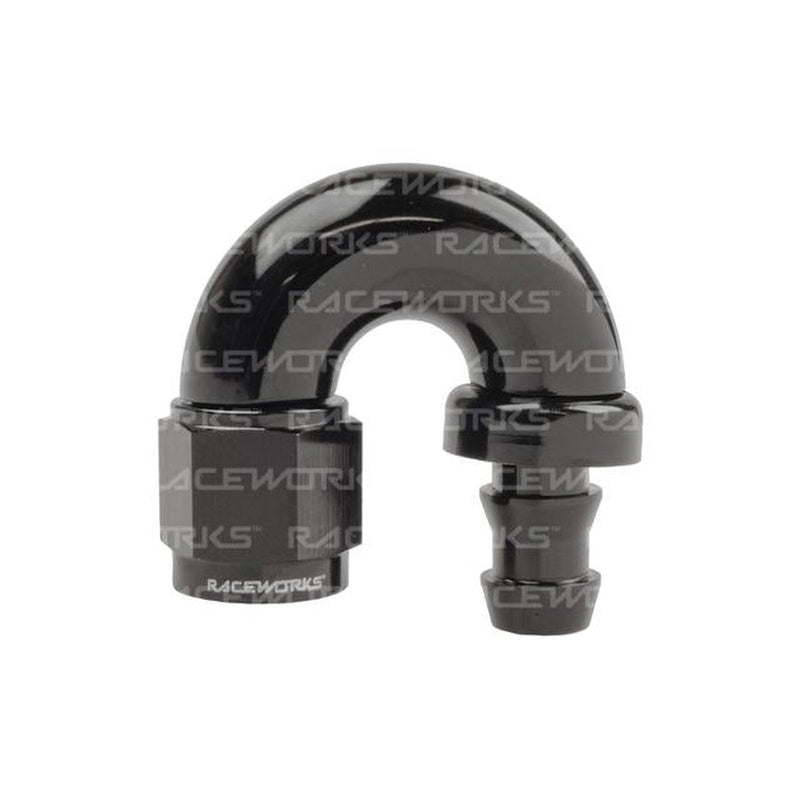 Raceworks Push Lok Hose Fitting An-6 180 Deg