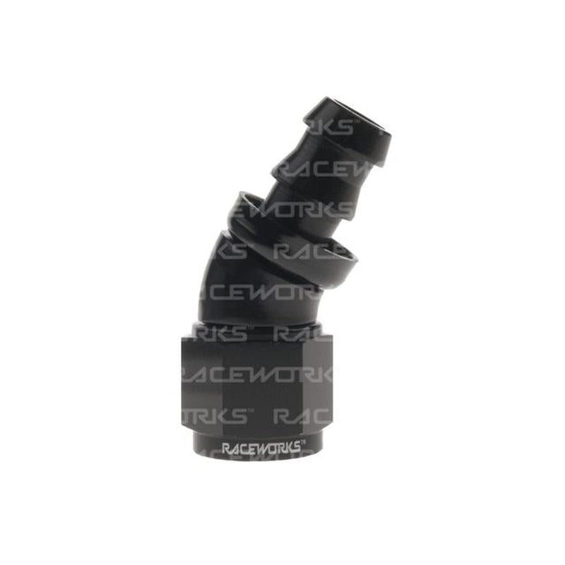 Raceworks Push Lok Hose Fitting An-8 30 Deg