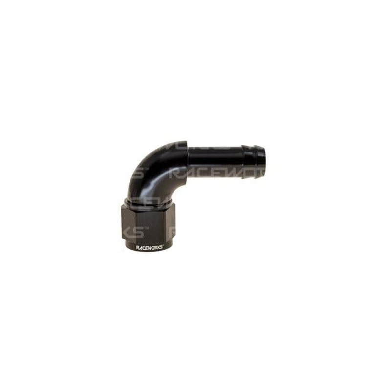Raceworks AN-10 Female Swivel To 5/18n. 90 Deg Barb