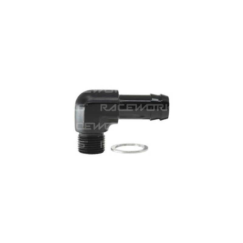 Raceworks M18x1.5 Male To 5/8in. Barb 90 Deg