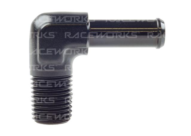 Raceworks Male Npt 1/4" To 3/8" (An-6) Barb 90 Deg