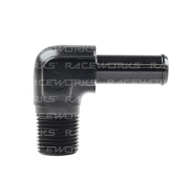 Raceworks Male Npt 3/8" To1/2" (An -8) Barb 90 Deg