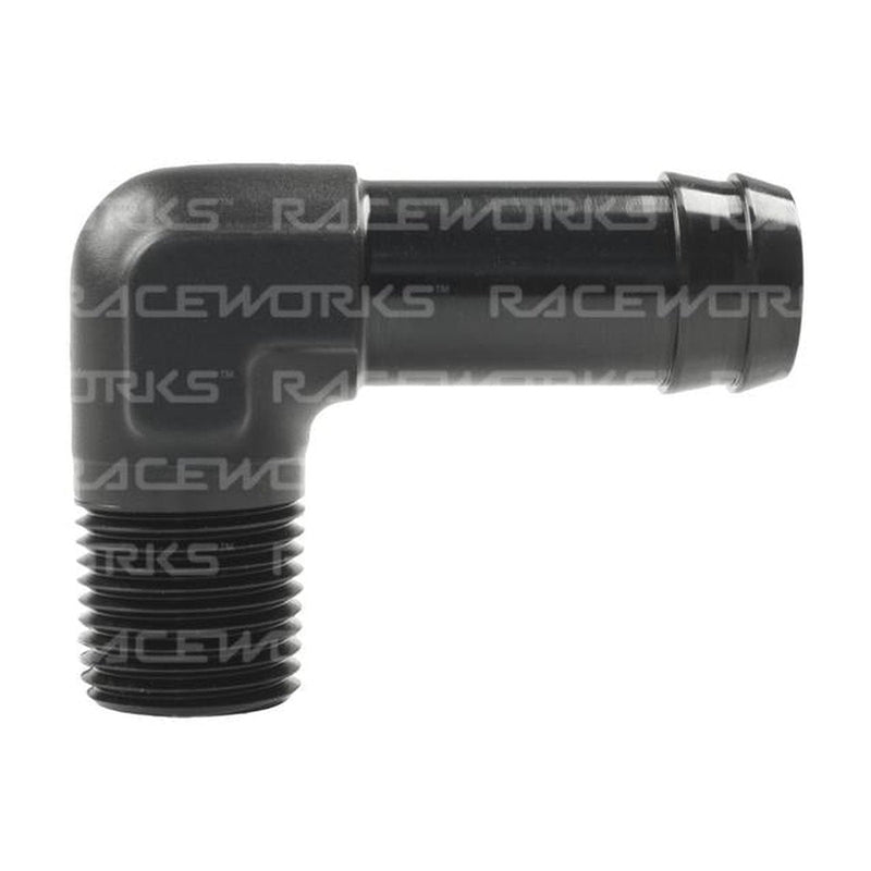 Raceworks Male Npt 1/2 To 3/4 Barb 90Deg