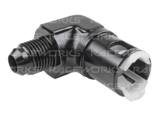 Raceworks An-8 To 3/8" Female Efi Quick Connect 90 Deg