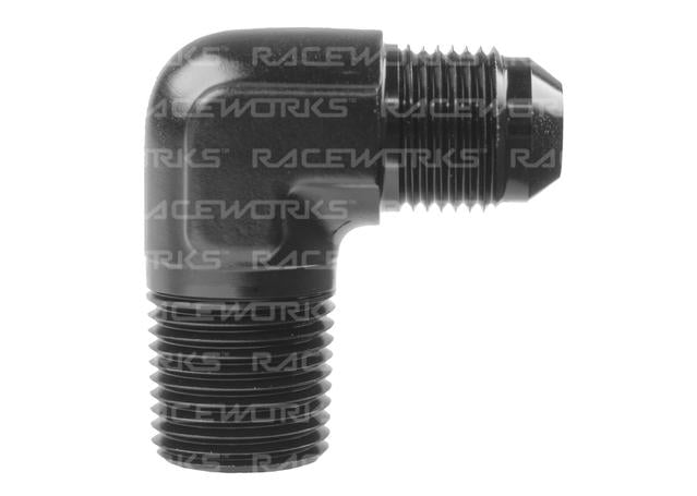 Raceworks An-4 Male Flare To Npt 3/8" 90 Deg