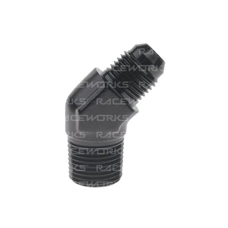 Raceworks An-4 Male Flare To Npt 1/8" 45 Deg