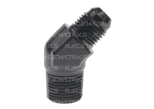 Raceworks An-6 Male Flare To Npt 3/8" 45 Deg