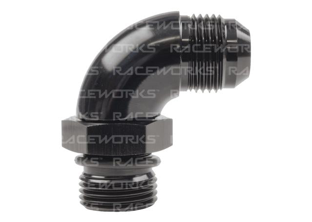 Raceworks An-8 Male Flare To An-10 O-Ring Boss 90Deg