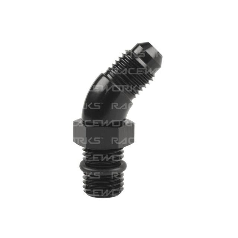 Raceworks An-6 45Deg O-Ring Boss To Male Flare Adapter
