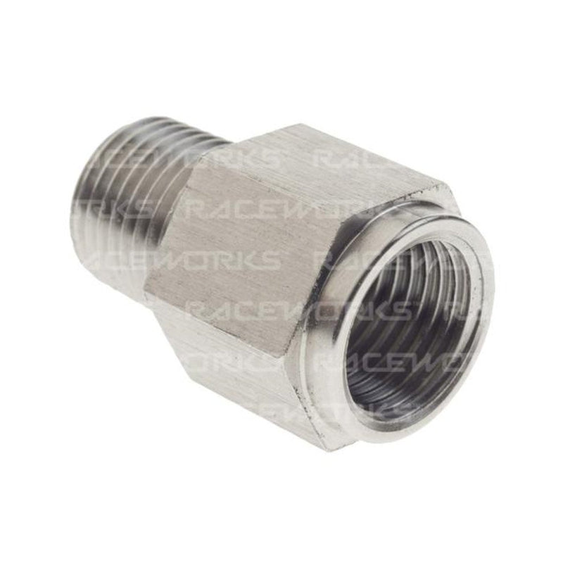 Raceworks 1/8 Npt Male To M10 x 1.0 Female Stainless