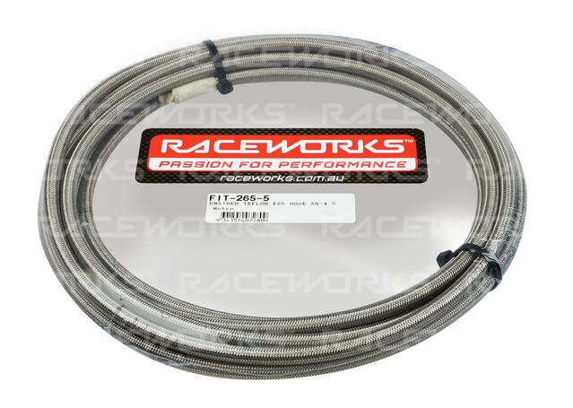 Raceworks Braided Teflon E85 Hose An-3 5Metre