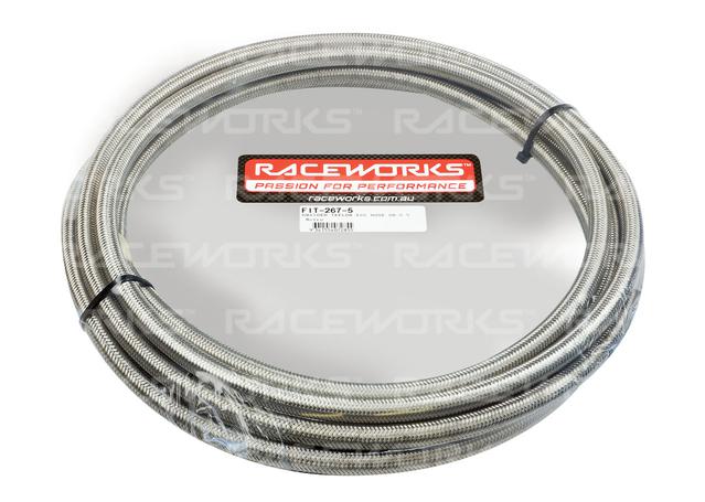 Raceworks Braided Teflon E85 Hose An-8 10 Metres