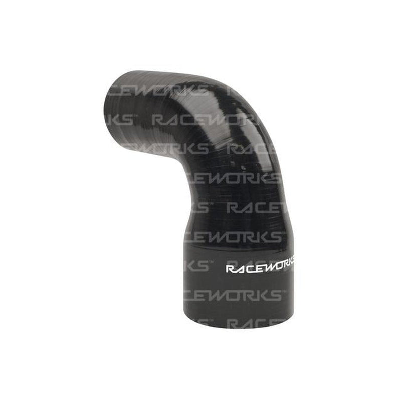 Raceworks Silicone 90 Reducer Elbow 2.5-3" (63-76mm) Black