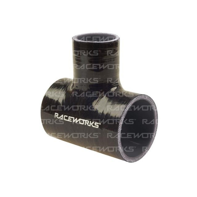 Raceworks Hose Tee 2.5" Id 1.5" Spout Black