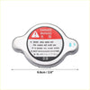 Silver radiator coolant reservoir cap for toyota avalon 1996-1998 with red and white multilingual warning label