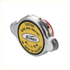 Silver radiator coolant reservoir cap with yellow botao warning label for toyota kf40 kf50 models